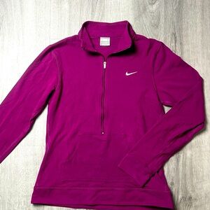 Nike Women Pullover Mock Neck Half Zip Up Fit Dry Sweatshirt
